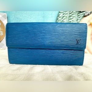 Louis Vuitton Blue Epi Leather Long Wallet